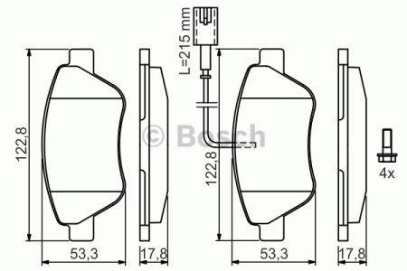 Передні гальмівні колодки 0986424597 BOSCH