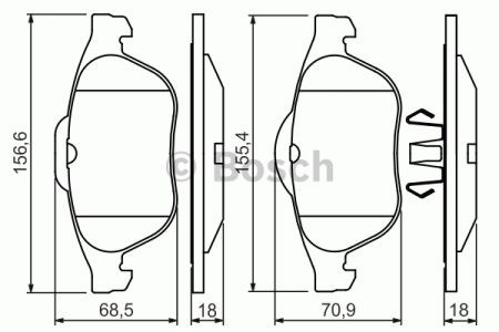 Колодки гальмівні передні, дискові 0986424616 BOSCH