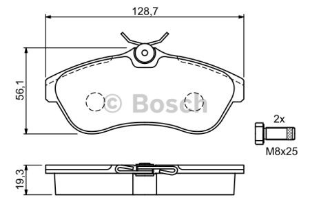 Колодки передні 0986424635 BOSCH