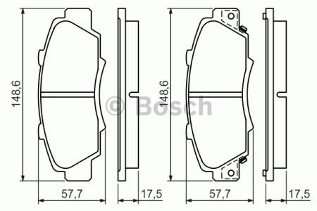 Колодки гальмівні передні, дискові 0986461142 BOSCH
