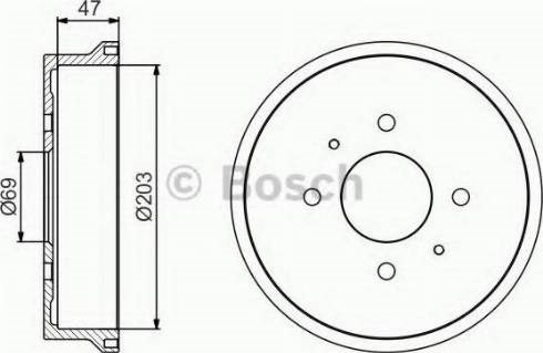 Барабан гальмівний задній 0986477235 BOSCH