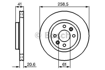Диск переднього гальма 0986478124 BOSCH