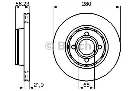 Bosch диск гальмівний перед. (вентил.) audi 80  91-96 (28022) 0986478128