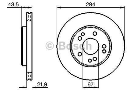 Bosch диск гальмівний перед. (вентил.) db w124/201 (28422) 0986478186