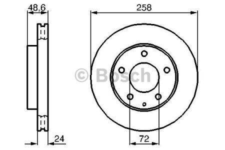 Bosch диск гальмівний перед. (вентил.) ford probe, mazda 626, premacy, xedos 91-(25824) 0986478227