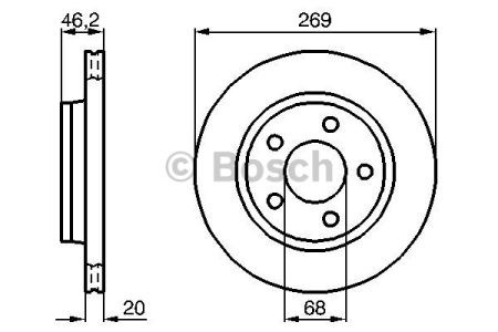 Bosch audi гальмівний диск задн. 100 quattro 86- 0986478316