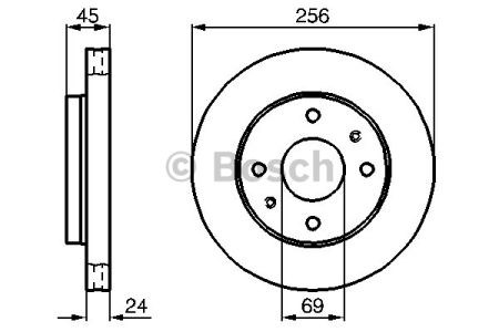 Диск гальмівний передній 0986478531 BOSCH