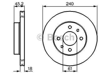 Bosch nissan диск гальмівний передній sunny 1.6,1.7 86- 0986478533