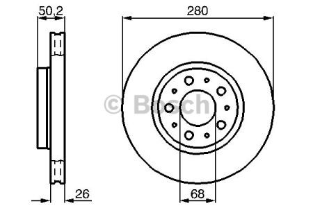 Bosch volvo диск гальмівний передній 850 94- 280 26 23 0986478603