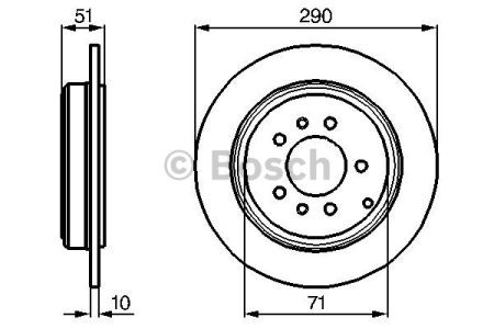 Bosch peugeot диск гальмівний задн. 607 00- 0986478733