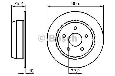 Bosch диск гальмівний grand cherokee 99- 0986478771
