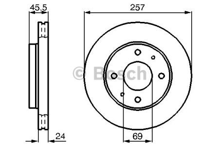 Bosch диск гальмівний передній hyundai sonata , lantra - 96- (25724) 0986478774