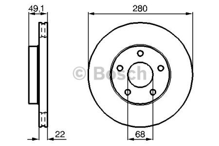 Bosch диск гальмівний передній nissan maxima 3.0i hj30 12/88- 0986478833