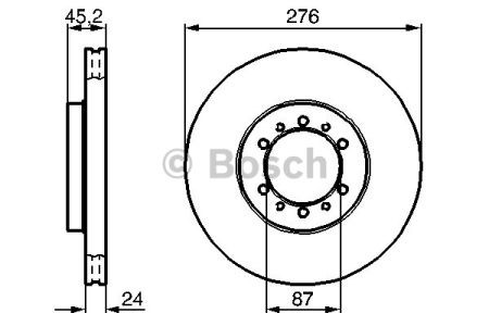 Bosch гальмівний диск передн. mitsubishi pajero 90 - (27624) 0986478844