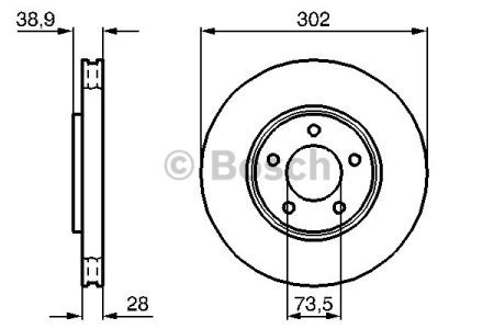 Bosch диск гальмівний передн. chrysler voyager 00 - 0986479117