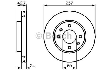 Гальмо дискове переднє 0986479207 BOSCH