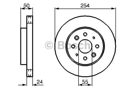 Bosch гальмівний диск передн. kia rio 02-05 (25424) 0986479231