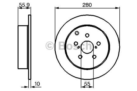 Bosch гальмівний диск задній toyota avensis 03- (28010) 0986479242