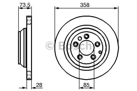 Диск заднього гальма 0986479259 BOSCH