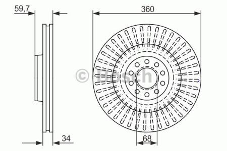 Bosch гальмівний диск передній audi a6,a8 vw phaeton 0986479302