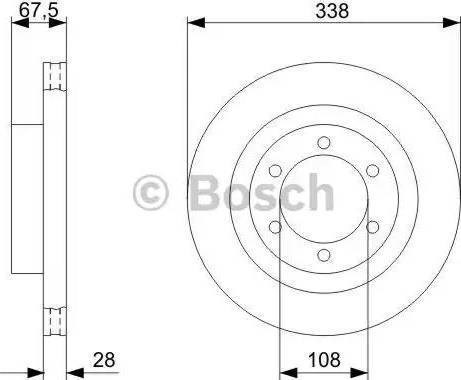 Bosch гальмівний диск передн. toyota land cruiser prado 02- 0986479304