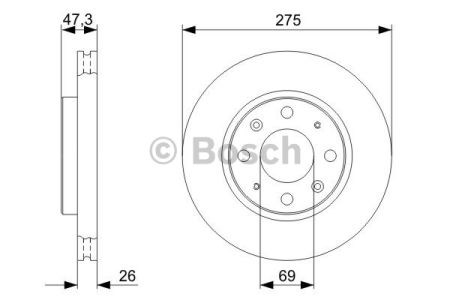 Гальмо дискове переднє 0986479369 BOSCH