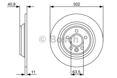 Bosch volvo диск гальмівний задн.s60 ii,80 ii,v60,xc70 06- 0986479397