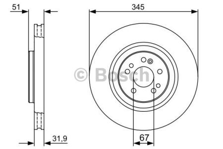Диск переднього гальма 0986479405 BOSCH