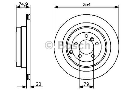 Bosch landrover диск гальмівний задн.discovery iii,range rover iii 02- 0986479479