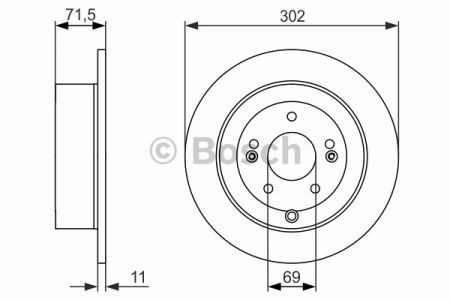 Диск гальмівний задній 0986479509 BOSCH