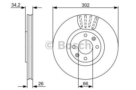 Bosch гальмівний диск передн. citroen c4,ds4,ds5, peugeot 308,3008,5008 0986479548