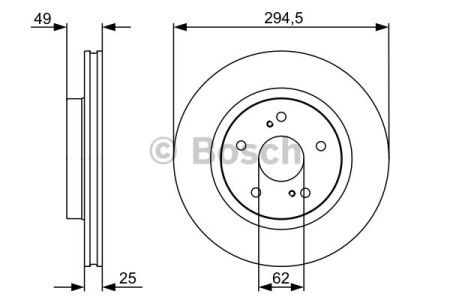 Диск переднього гальма 0986479559 BOSCH
