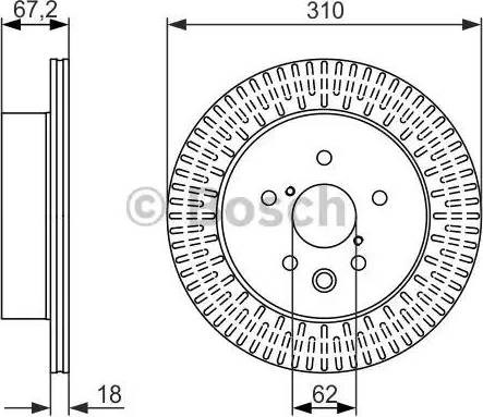 Диск заднього гальма 0986479615 BOSCH