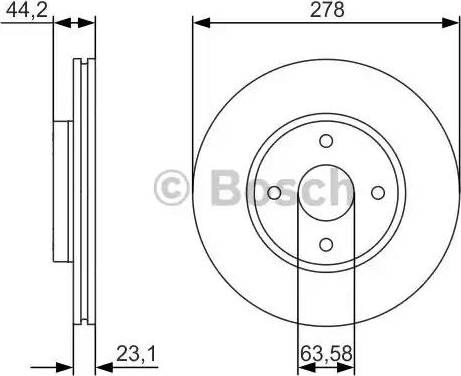 Диск гальмівний передній 0986479659 BOSCH