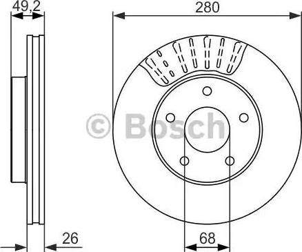 Bosch nissan гальмівний диск передн. maxima / maxima qx iv 2.0, 2.5 95- 0986479678