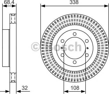 Диск переднього гальма 0986479A65 BOSCH