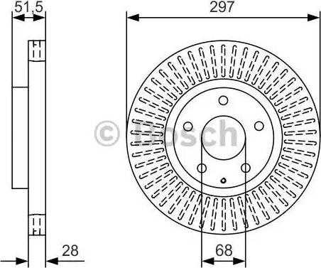 Диск гальмівний передній 0986479B15 BOSCH
