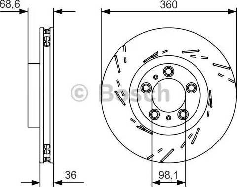 Гальмо дискове переднє 0986479D22 BOSCH