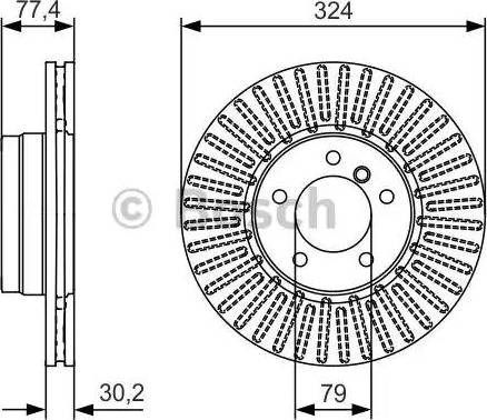 Диск гальмівний передній 0986479D39 BOSCH
