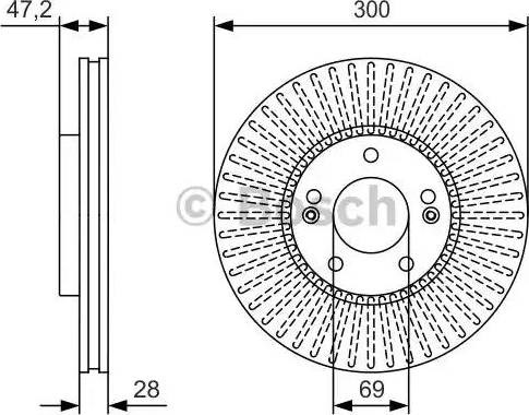 Гальмо дискове переднє 0986479S14 BOSCH
