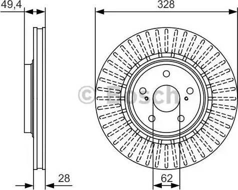 Диск переднього гальма 0986479T00 BOSCH