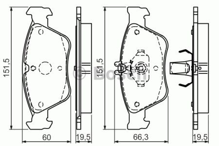 Передні гальмівні колодки 0986494002 BOSCH