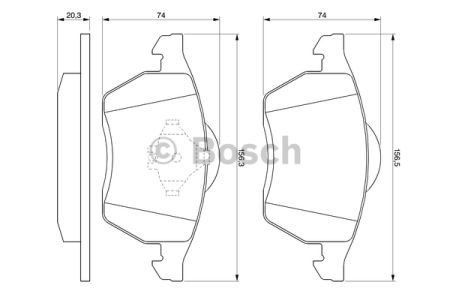 Колодки гальмівні передні, дискові 0986494003 BOSCH