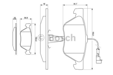 Колодки гальмівні передні, дискові 0986494004 BOSCH