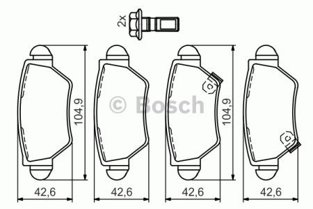 Колодки на гальмо задній дисковий 0986494014 BOSCH
