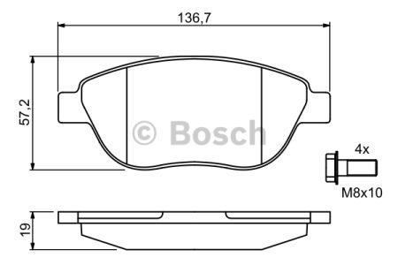 Передні гальмівні колодки 0986494038 BOSCH