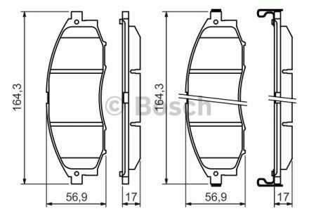 Передні гальмівні колодки 0986494152 BOSCH