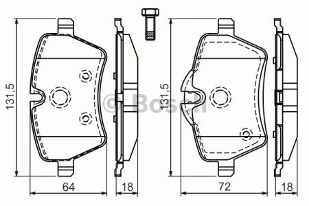 Передні гальмівні колодки 0986494168 BOSCH
