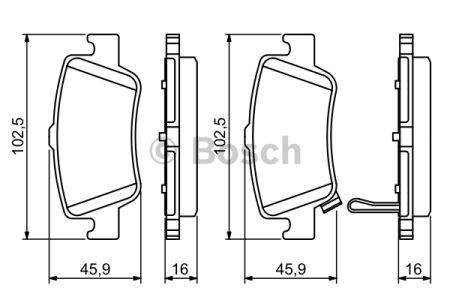 Колодки на гальмо задній дисковий 0986494182 BOSCH