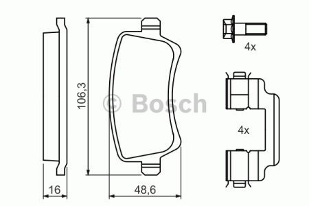 Колодки гальмівні задні, дискові 0986494213 BOSCH